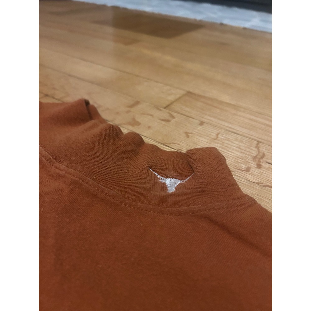 Vintage Texas Longhorns Discus Long Sleeve Mock Neck T-Shirt Burnt Orange Large - Picture 2 of 7